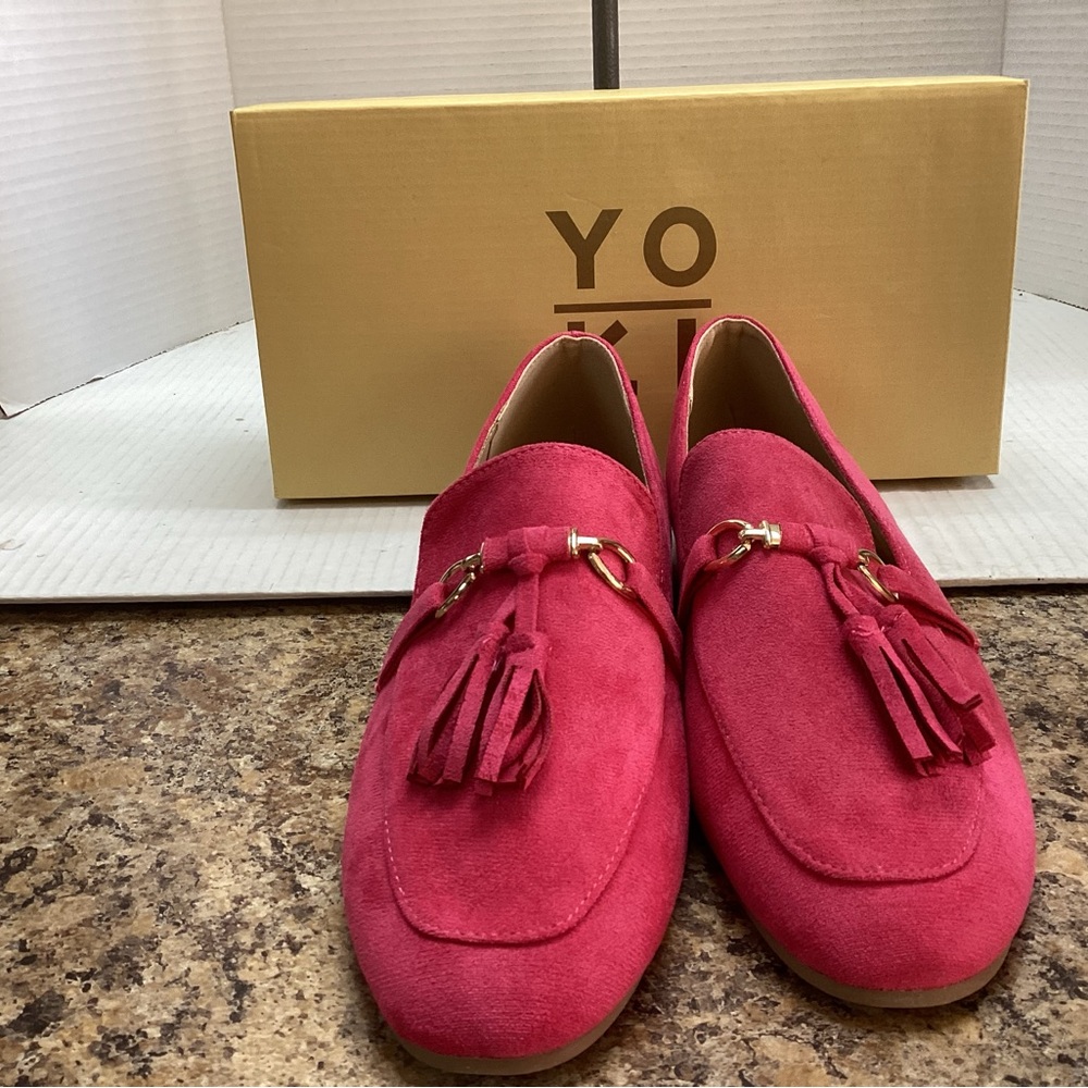 NIB Yoki Edline 44 Shoes in Fuschia Women’s 10 Flats with Almond Toe